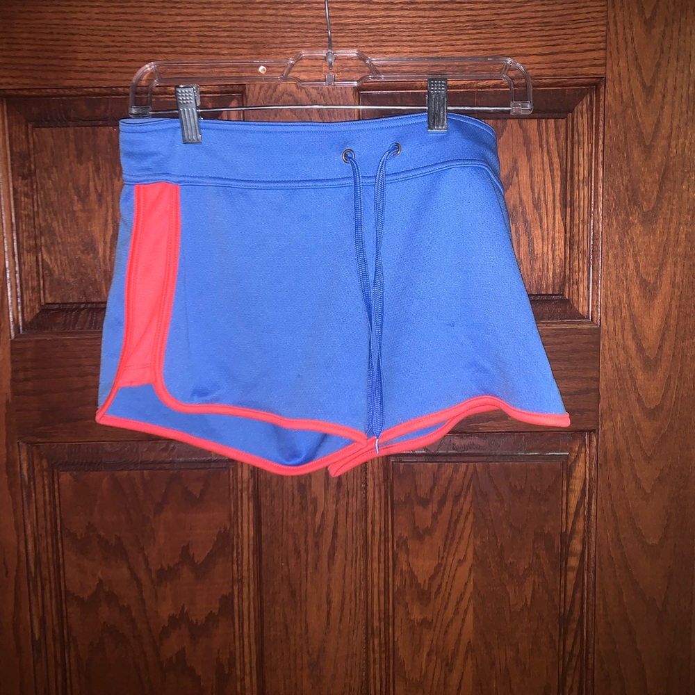 Blue and Red Women's Athletic Shorts